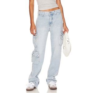 PISTOLA BOBBIE MID RISE LOOSE STRAIGHT CARGO IN KANAN SIZE 25